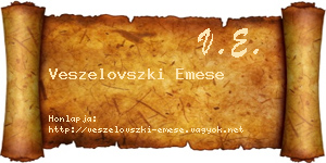 Veszelovszki Emese névjegykártya