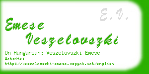 emese veszelovszki business card